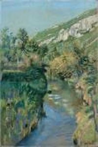 Nebenfluss Der Arve Mit Blick Auf Den Petit Saleve by Ferdinand Hodler