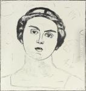 Madchenbildnis. - Profilbildnis
Von Madame Ferdinand Hodler. - Blick In Die Unendlichkeit. -
Schreitendes Weib by Ferdinand Hodler
