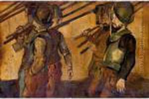 Deux Rangs De Soldats Du Cortege De L'escalade, 1886
Two Lines Of Soldiers Of The Procession Of The Escalade, 1886 by Ferdinand Hodler