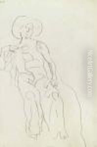 Studie Zu Sitzender Frau. by Ferdinand Hodler