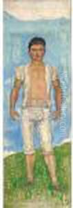 The Wrestling Herdsman by Ferdinand Hodler
