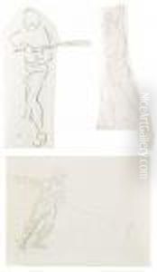 Alle Drei Mit Nachlass-blindstempel (zwei Mit Stempel-signatur by Ferdinand Hodler