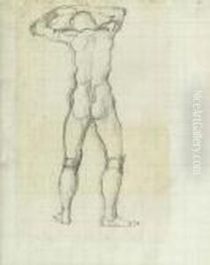 Study For The Third Male Figure In The Oil Painting "die Wahrheit Ii"