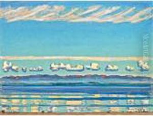 On Lake Of Geneva (landscape With Rhythmic Shapes) by Ferdinand Hodler