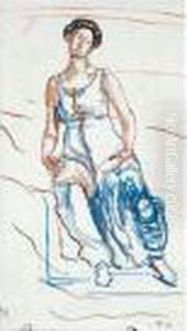 Sitzende Frau (studie Zu Die Heilige Stunde) by Ferdinand Hodler