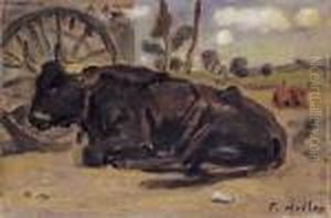 "le Taureau Accroupi". by Ferdinand Hodler