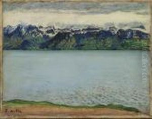 Landschaft Am Genfersee (grammont), Um 1908 by Ferdinand Hodler