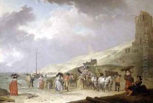 Elegant Company on the Beach at Scheveningen 1787 by Hendrick de Meyer