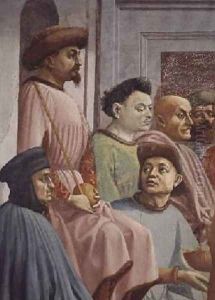 The Raising of the Son of Theophilus King of Antioch detail of the King of Antioch 1427 by T. & Lippi, F. Masaccio