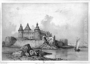 Kalmar Castle by Auguste Etienne Francois Mayer
