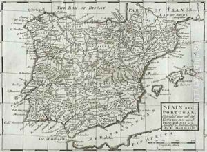 Map of Spain and Portugal 1731