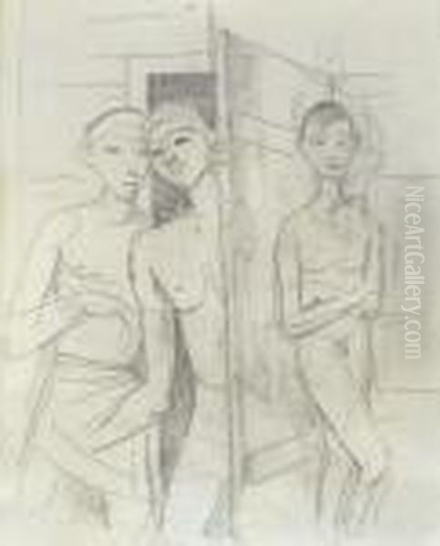 Three Young Men By The Door - view 1