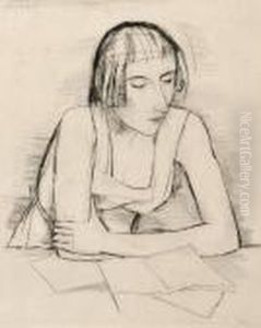Beim Lesen by Carl Hofer