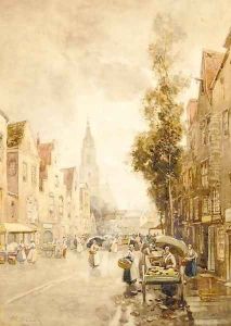 A Dutch market on a sunny day by James Miller