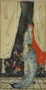 Japanese Figure On A Stage Japanese Figure On A Stage