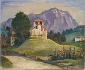 Haus Auf Dem Hugel (mit Monte Generoso) by Carl Hofer