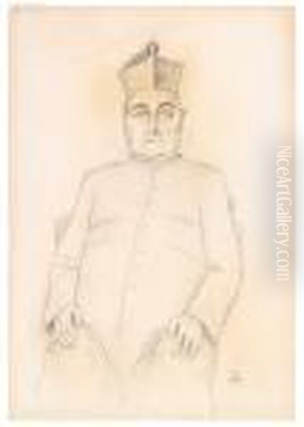 Sitzender Priester - view 1