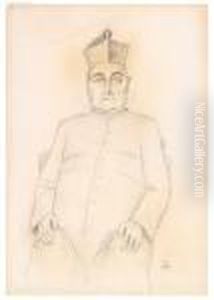 Sitzender Priester by Carl Hofer