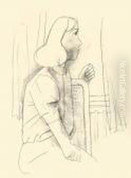Sitzende Am Fenster Im Profil - view 1