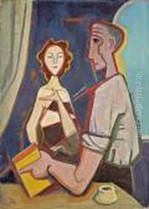 "vater Und Tochter" by Carl Hofer