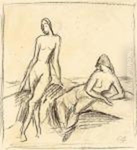 Zwei Weibliche Akte by Carl Hofer
