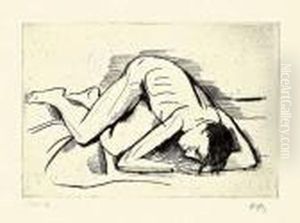 "liegender Mannlicher Akt" by Carl Hofer