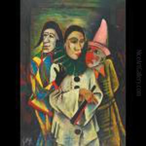Three Clowns by Carl Hofer