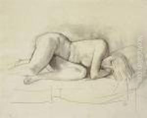"liegender Frauenakt" by Carl Hofer