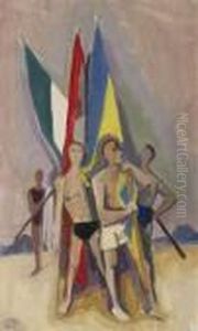 Fahnentrager. Mid 1940s by Carl Hofer