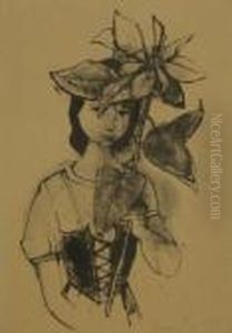 Madchen Mit Christblume. Um 1946