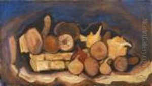 Stilleben Mit Pilzen Und Zwiebeln by Carl Hofer