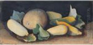 Tilleben: Melone Und Kurbisse (still Life With Melon And Pumpkins) by Carl Hofer