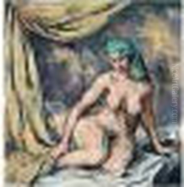 Odaliske Mit Grunem Kopftuch (odalisque With Green Headscarf) - view 1