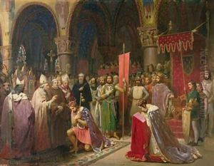 Louis VII 1120-1180 the Young King of France Taking the Banner in St Denis in 1147 1840