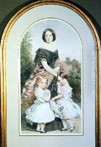 Portrait of a lady with her two daughters - view 1