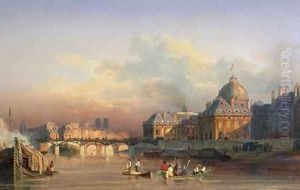 A View of Paris from the Seine by Louis Nicolas Matout