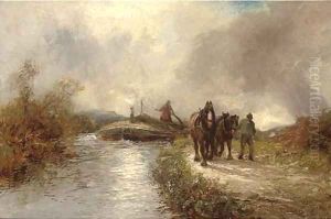On the tow path, the Manchester Ship Canal by William Manners