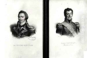 Portraits of Louis Rene Madeleine Le Vassor 1745-1804 Count of La Touche Treville and Admiral Laurent Truguet 1752-1839 1836 by Antoine Maurin