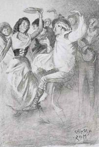 Gypsy Marriage Dance from The Zincali by George Barrow 1803-81 by Arthur Wallis Mills