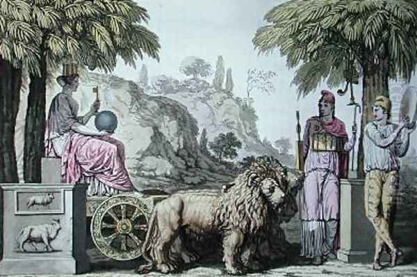 Cybele on her chariot and Attis from Le Costume Ancien ou Moderne - view 1