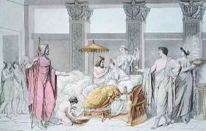 The Wedding of Ulysses and Penelope illustration from Le Costume Ancien ou Moderne by Angelo Monticelli