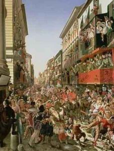 Carnival in Rome 1839 by Aleksandr Petrovich Myasoedov