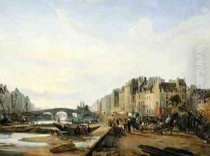Pont Marie and the Quai Saint-Paul by Charles Louis Mozin