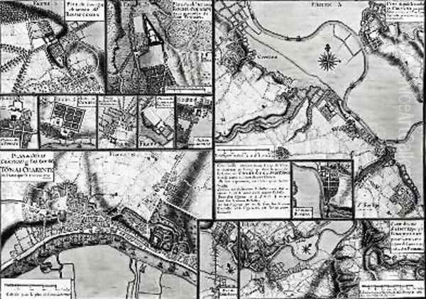 Map of the towns and chateaux situated along the Charente River in 1714 from Recueil des Plans de Saintonge - view 1
