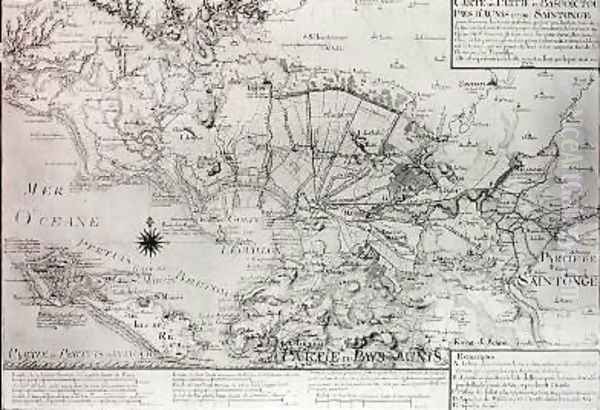 Map of Bas Poitou Aunis and Saintonge with the marshes of the Bay of Aiguillon in 1716 - view 1