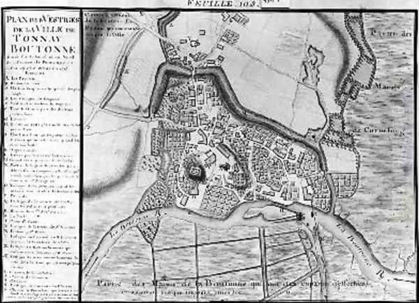 Map of the town of Tonnay-Boutonne from Recueil des Plans de Saintonge - view 1