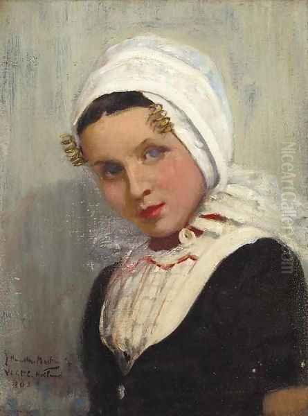 A Dutch girl in national costume - view 1