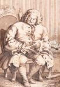 A Cartoonesque Portrait Of A Seated Gentleman by William Hogarth