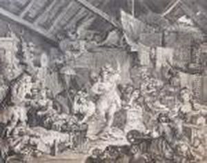Strolling Actresses Dressing In A Barn by William Hogarth
