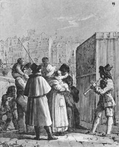 The Puppeteer on the Pont Neuf by Jean Henri Marlet